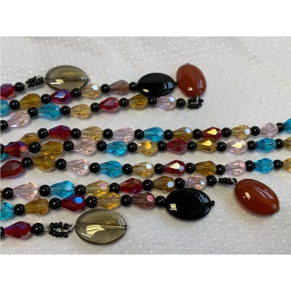 Joan Rivers,Starlet Black, Multicolor Flowers, Beaded Necklace, Excellent Cond. - Picture 10 of 13